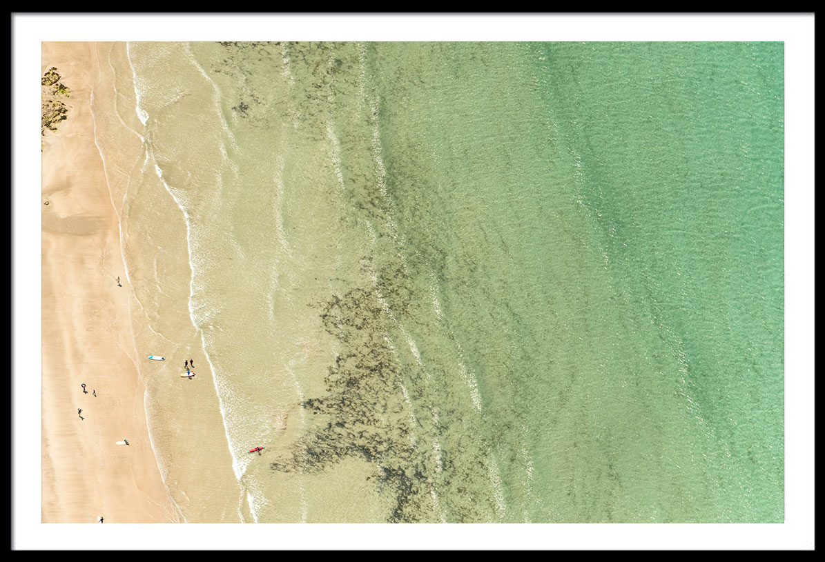 Polzeath Beach, Aerial - Photographic Art Print.